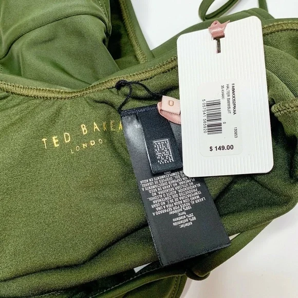 Ted‎ Baker Pikaa Halter Green One-Piece Swim NWT - Picture 5 of 6